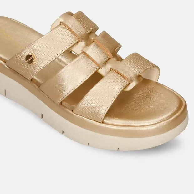 Sandalias Para Mujer Bata Comfit Champaña Jamy Felicia