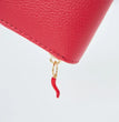 Billetera roja con charm