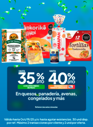HASTA 35% OTROMEDIO DE PAGO & 40% PAGANDO CON TARRETA CENCOSUD